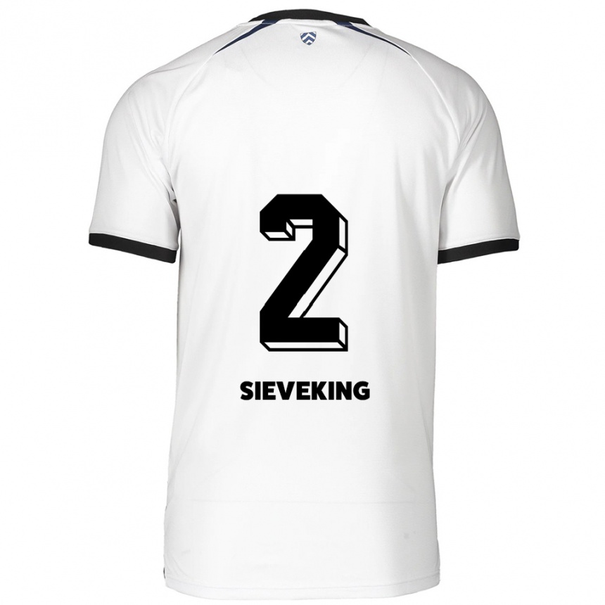 נשים כדורגל Antonio Sieveking #2 לבן שחור הרחק ג'רזי 2025/26