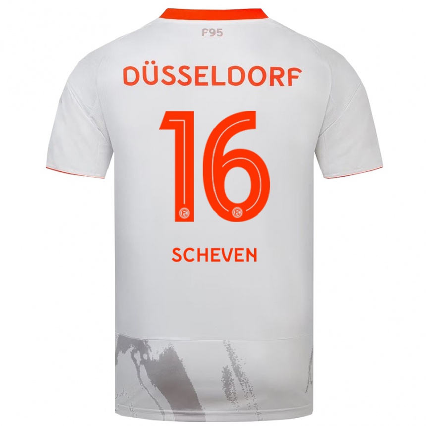 נשים כדורגל Josua Scheven #16 לבן כתום הרחק ג'רזי 2025/26