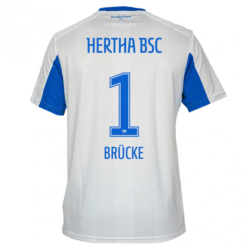 נשים כדורגל Mathilda Brücke #1 לבן כחול הרחק ג'רזי 2025/26