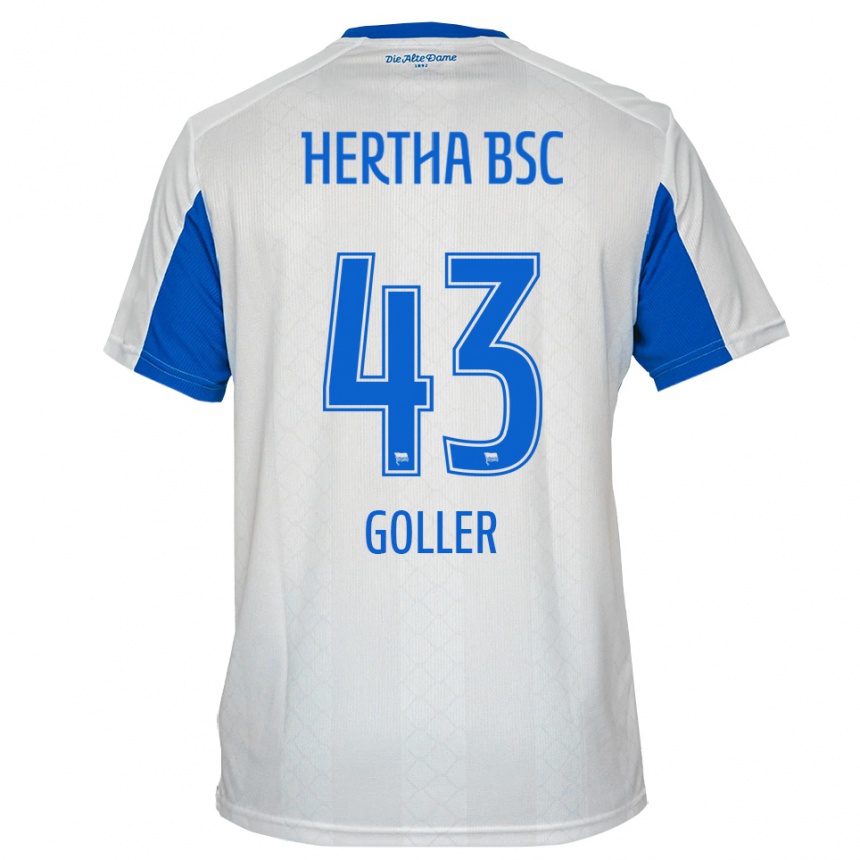 נשים כדורגל טים גולר #43 לבן כחול הרחק ג'רזי 2025/26