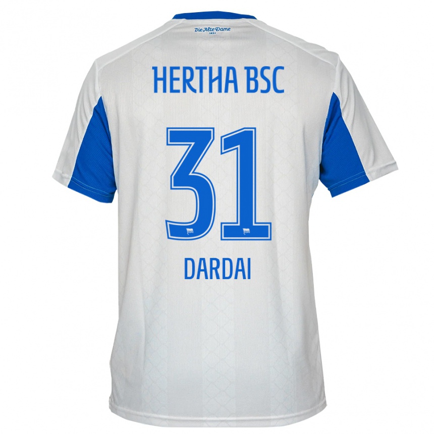 נשים כדורגל מרטון דרדוי #31 לבן כחול הרחק ג'רזי 2025/26