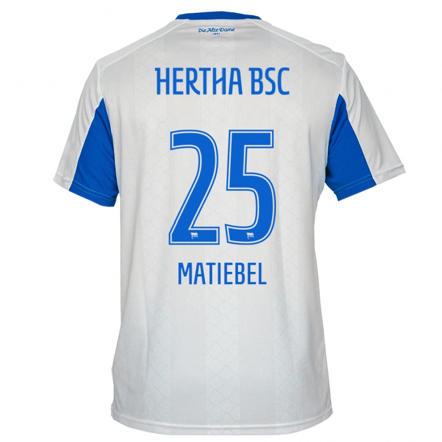 נשים כדורגל Peter Matiebel #25 לבן כחול הרחק ג'רזי 2025/26