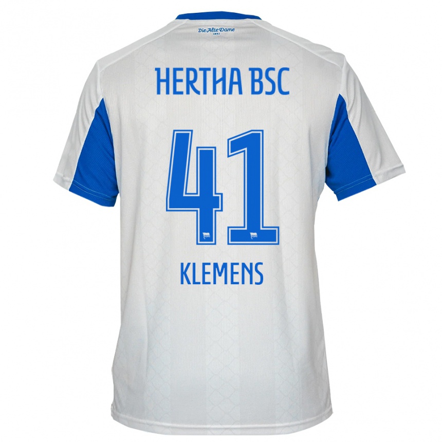 נשים כדורגל פסקל קלמנס #41 לבן כחול הרחק ג'רזי 2025/26