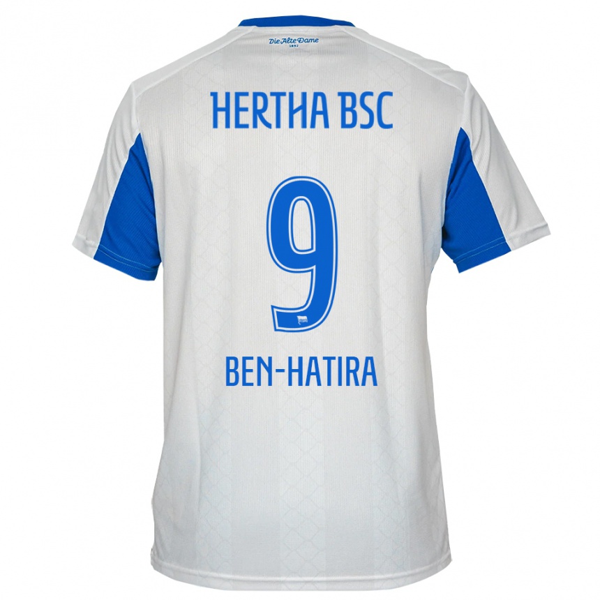 נשים כדורגל Aslam Ben-Hatira #9 לבן כחול הרחק ג'רזי 2025/26