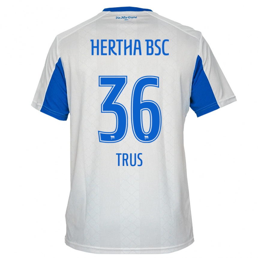 נשים כדורגל לואיס קארל טרוס #36 לבן כחול הרחק ג'רזי 2025/26