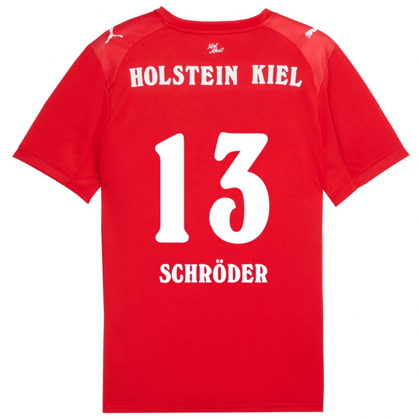 נשים כדורגל Lea Schröder #13 אדום כחול הרחק ג'רזי 2025/26