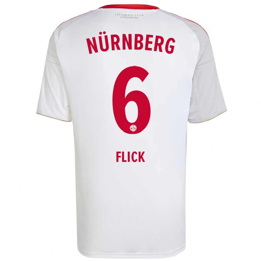 נשים כדורגל פלוריאן פליק #6 לבן אדום הרחק ג'רזי 2025/26