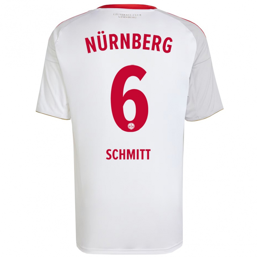 נשים כדורגל Noah Schmitt #6 לבן אדום הרחק ג'רזי 2025/26