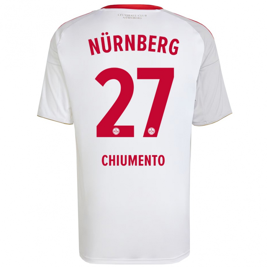 נשים כדורגל Levin Chiumento #27 לבן אדום הרחק ג'רזי 2025/26