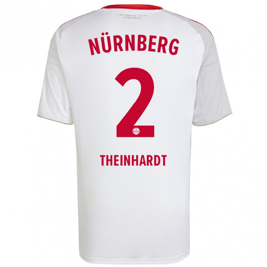 נשים כדורגל Johannes Theinhardt #2 לבן אדום הרחק ג'רזי 2025/26