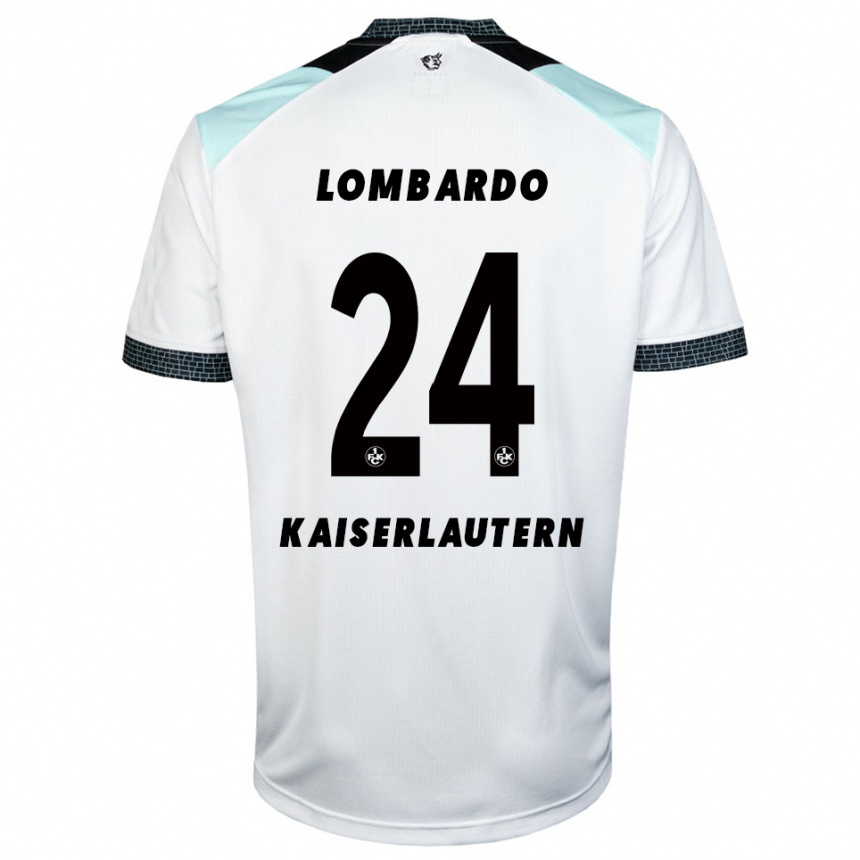 נשים כדורגל Ben Lombardo #24 לבן שחור הרחק ג'רזי 2025/26