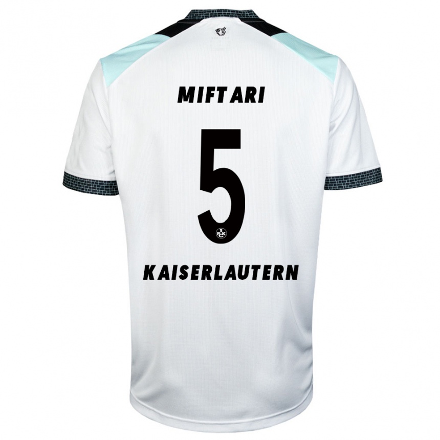 נשים כדורגל דריני מיפטארי #5 לבן שחור הרחק ג'רזי 2025/26