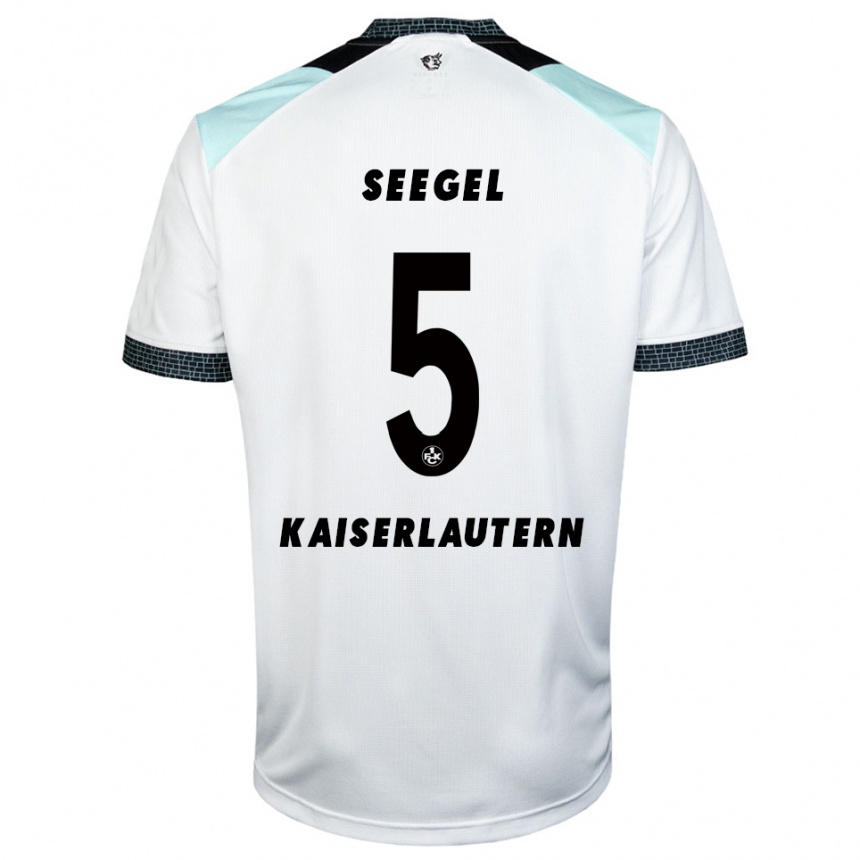 נשים כדורגל מיקה סגל #5 לבן שחור הרחק ג'רזי 2025/26