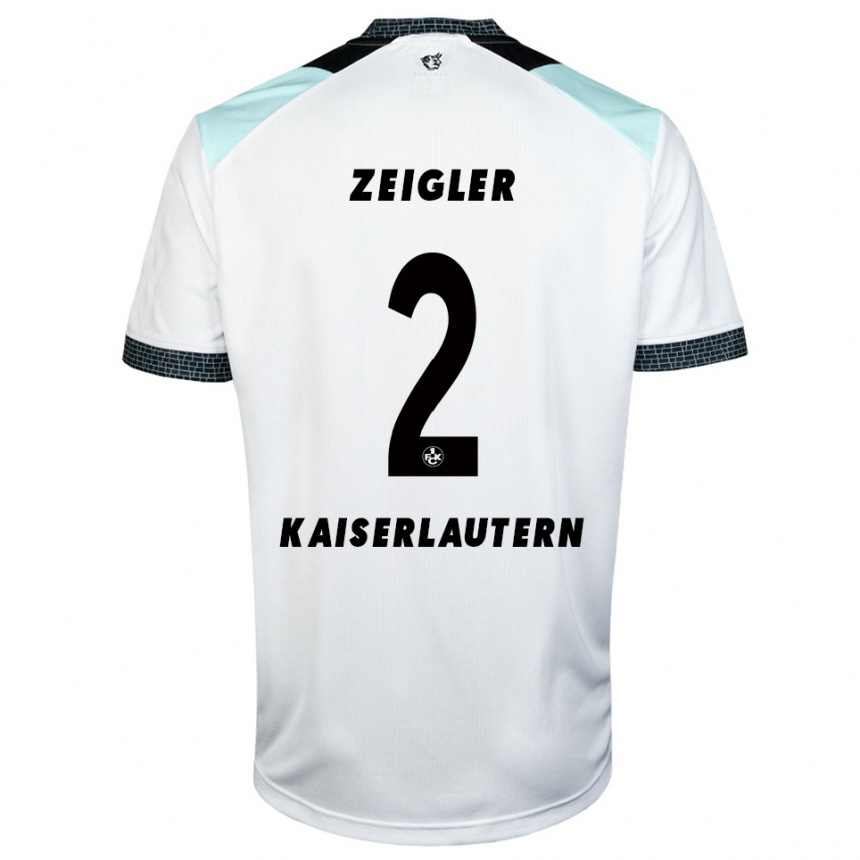 נשים כדורגל טייריס אלכסנדר צייגלר #2 לבן שחור הרחק ג'רזי 2025/26