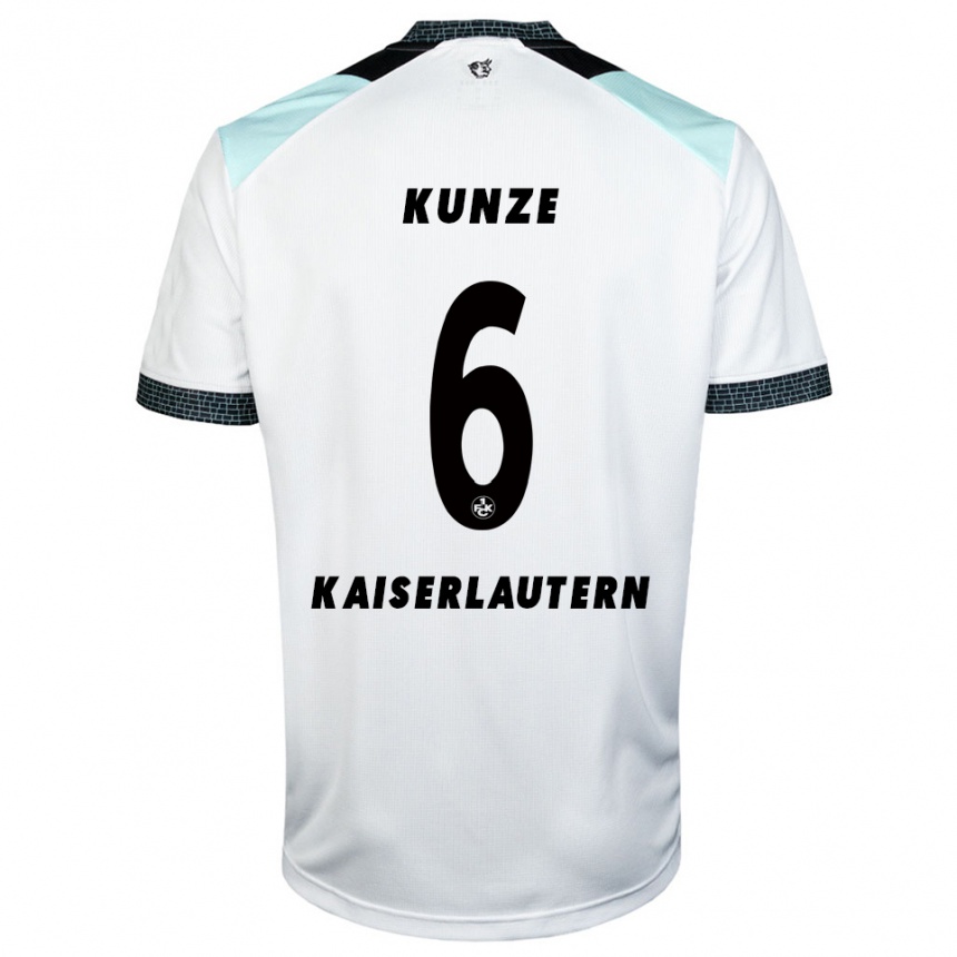 נשים כדורגל פביאן קונזה #6 לבן שחור הרחק ג'רזי 2025/26