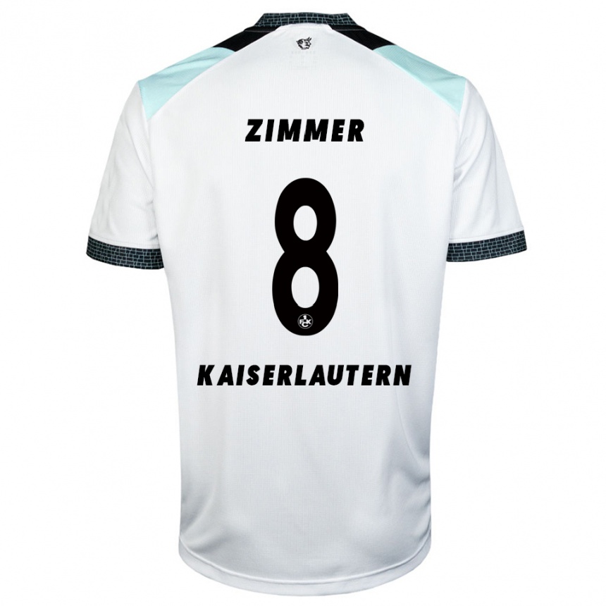 נשים כדורגל ז'אן זימר #8 לבן שחור הרחק ג'רזי 2025/26