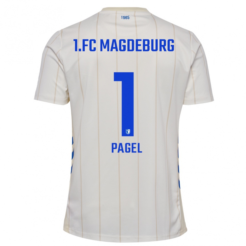 נשים כדורגל Roderic Pagel #1 לבן כחול הרחק ג'רזי 2025/26