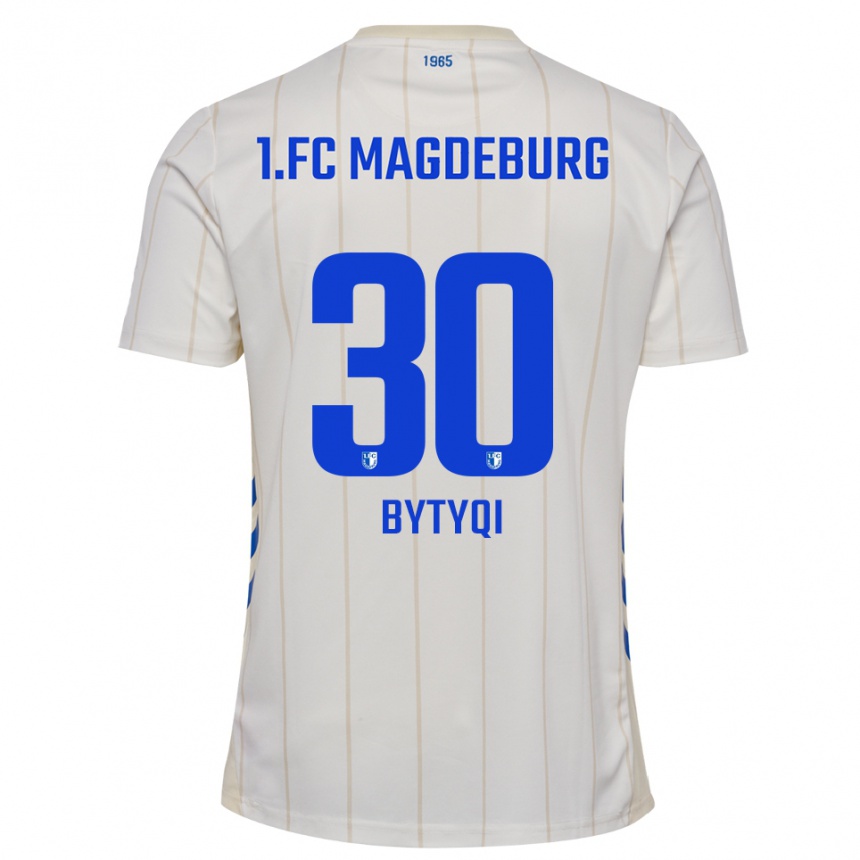 נשים כדורגל Enis Bytyqi #30 לבן כחול הרחק ג'רזי 2025/26