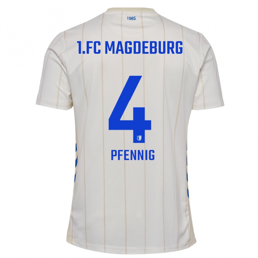 נשים כדורגל ג׳וליוס פפניג #4 לבן כחול הרחק ג'רזי 2025/26