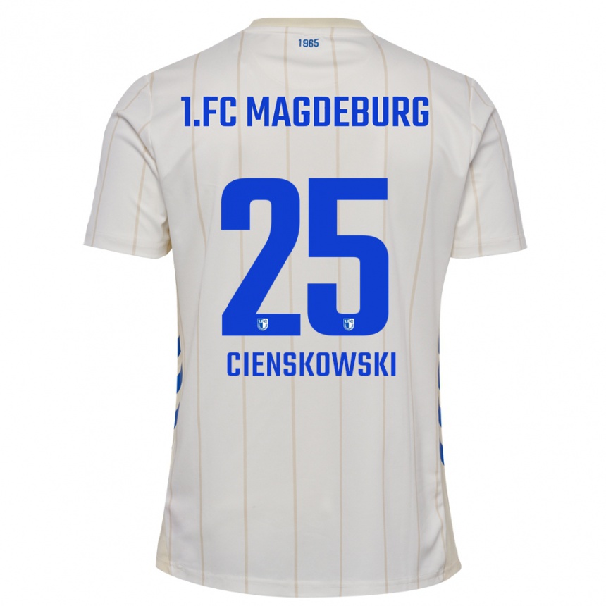 נשים כדורגל Amy Cienskowski #25 לבן כחול הרחק ג'רזי 2025/26