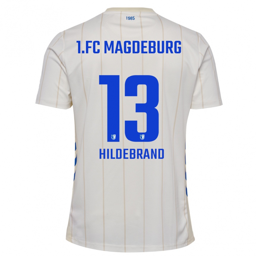 נשים כדורגל Caroline Hildebrand #13 לבן כחול הרחק ג'רזי 2025/26