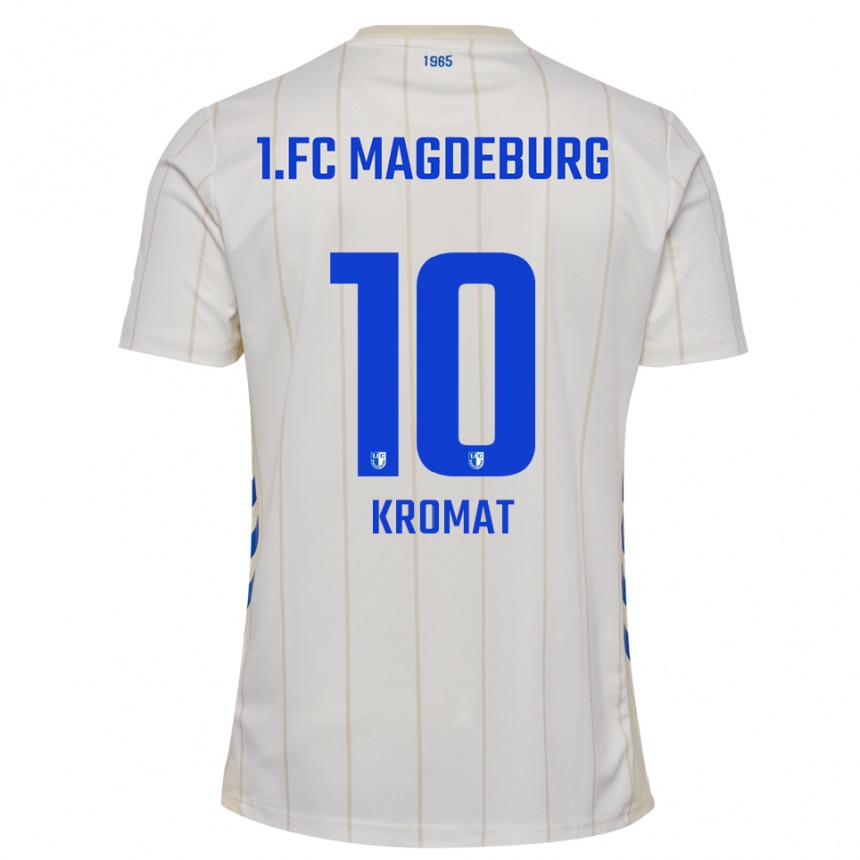 נשים כדורגל יוסטוס קרומאט #10 לבן כחול הרחק ג'רזי 2025/26