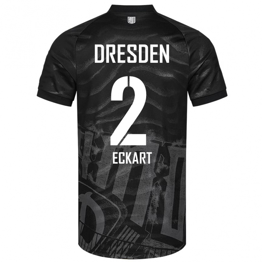 נשים כדורגל Ben Eckart #2 שחור אפור הרחק ג'רזי 2025/26