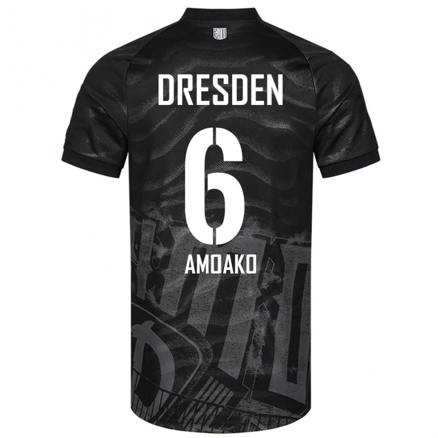 נשים כדורגל קופי אמואקו #6 שחור אפור הרחק ג'רזי 2025/26