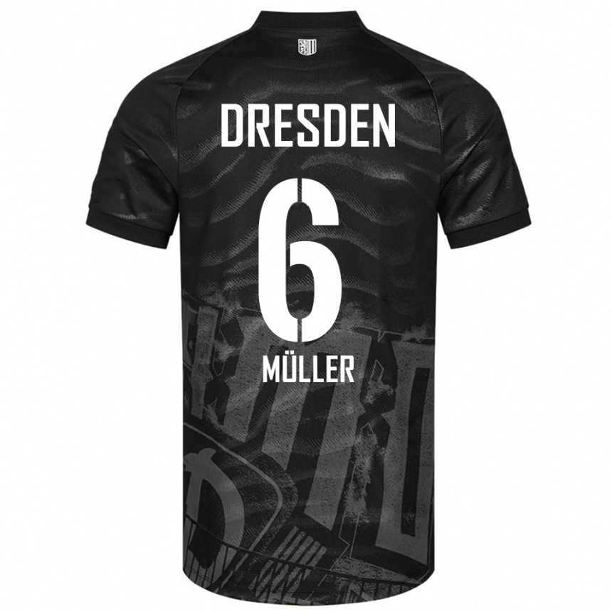 נשים כדורגל Friedrich Müller #6 שחור אפור הרחק ג'רזי 2025/26