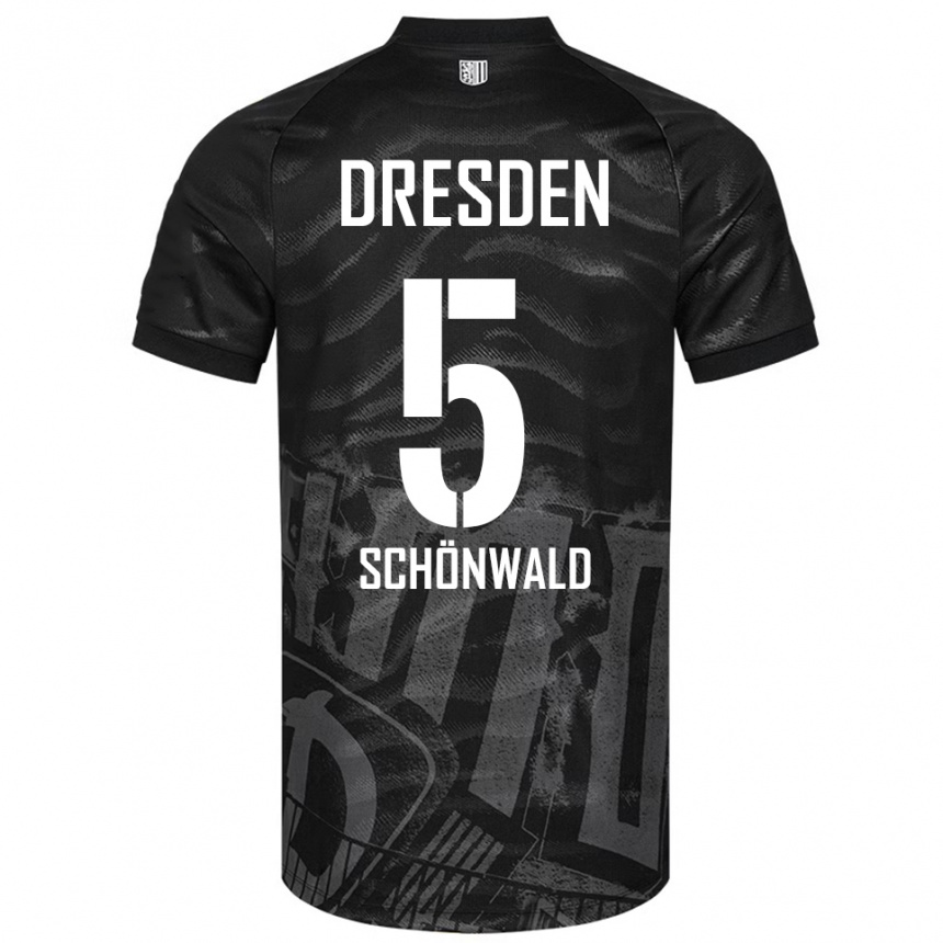 נשים כדורגל Laurin Schönwald #5 שחור אפור הרחק ג'רזי 2025/26