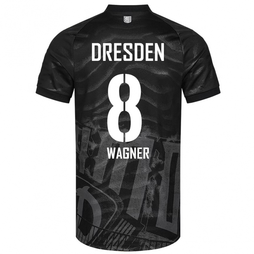 נשים כדורגל Robert Wagner #8 שחור אפור הרחק ג'רזי 2025/26