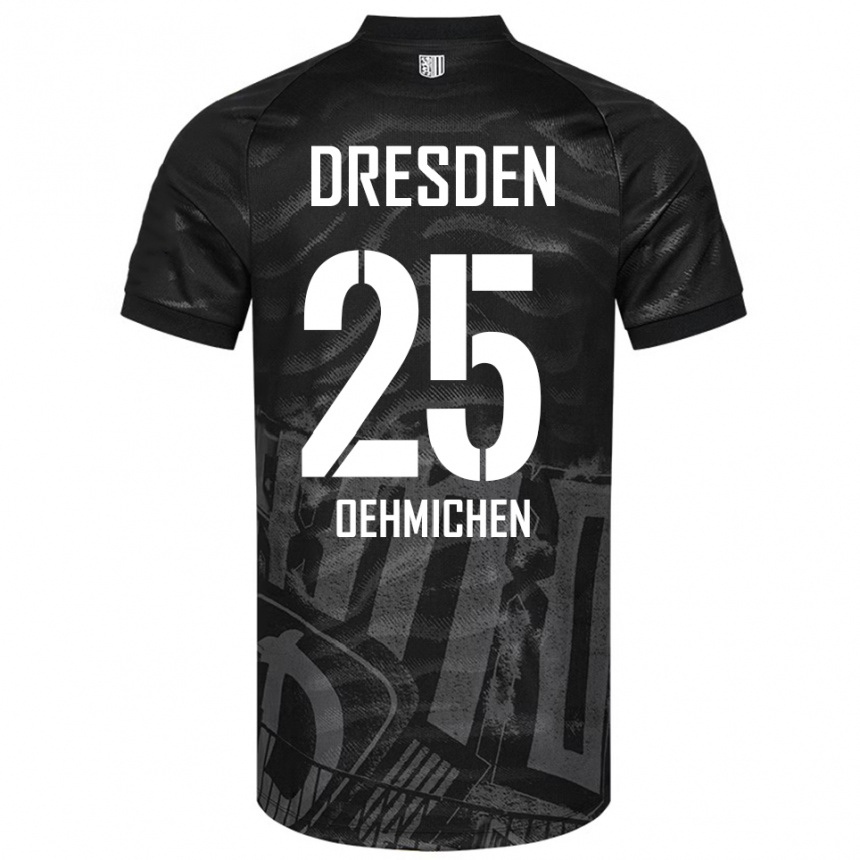 נשים כדורגל Jonas Oehmichen #25 שחור אפור הרחק ג'רזי 2025/26