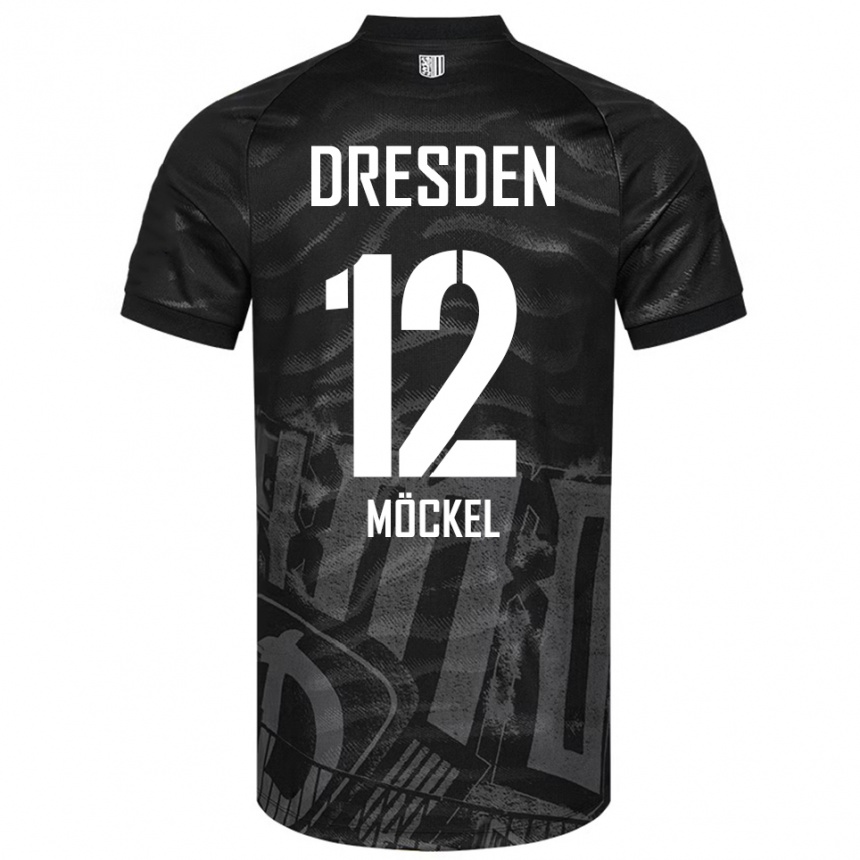 נשים כדורגל Richard Möckel #12 שחור אפור הרחק ג'רזי 2025/26