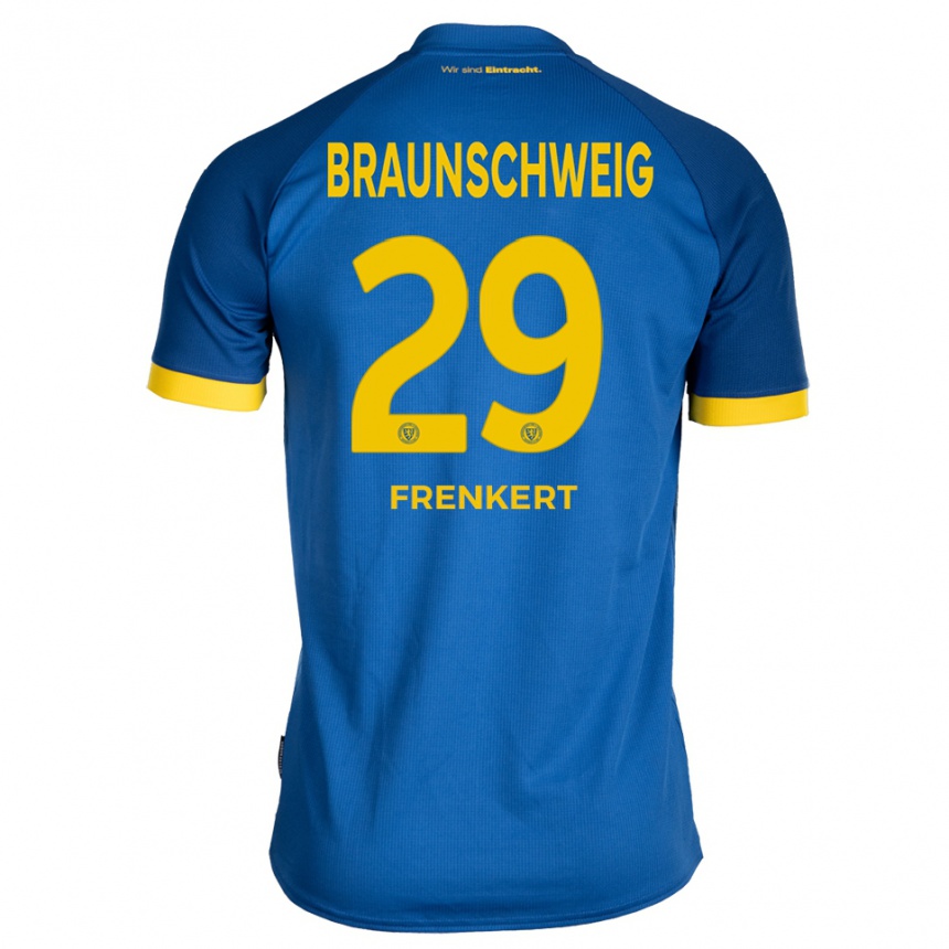 נשים כדורגל Lukas Frenkert #29 כחול רויאל צהוב הרחק ג'רזי 2025/26