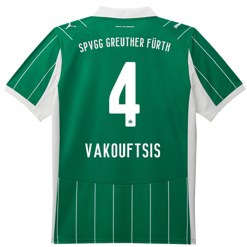 נשים כדורגל Nikolaos Vakouftsis #4 ירוק לבן הרחק ג'רזי 2025/26