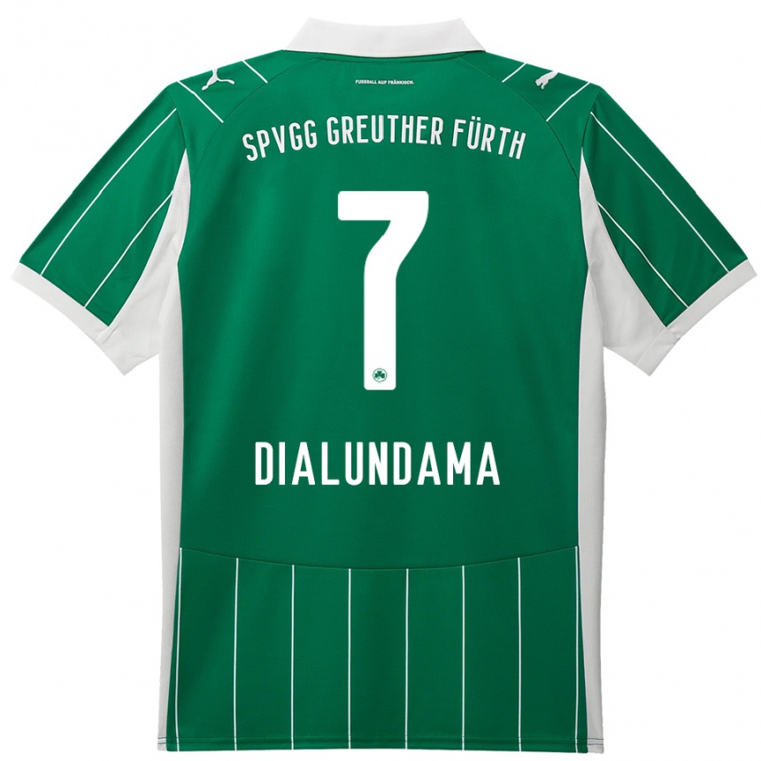 נשים כדורגל Emmanuel Dialundama #7 ירוק לבן הרחק ג'רזי 2025/26