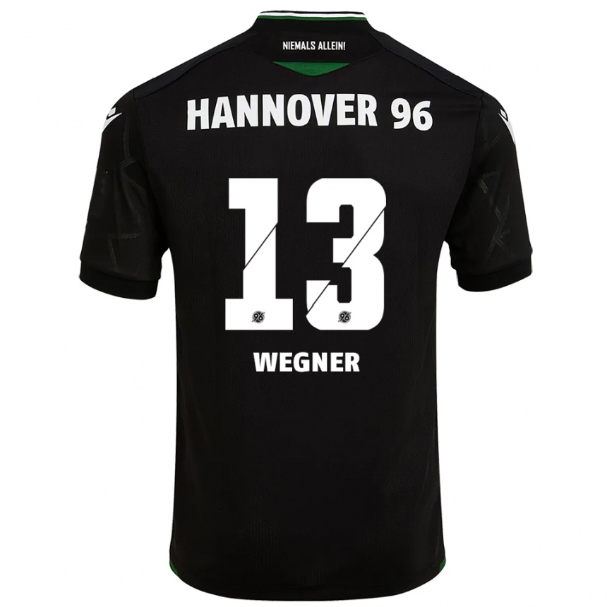 נשים כדורגל Ole Wegner #13 שחור ירוק הרחק ג'רזי 2025/26