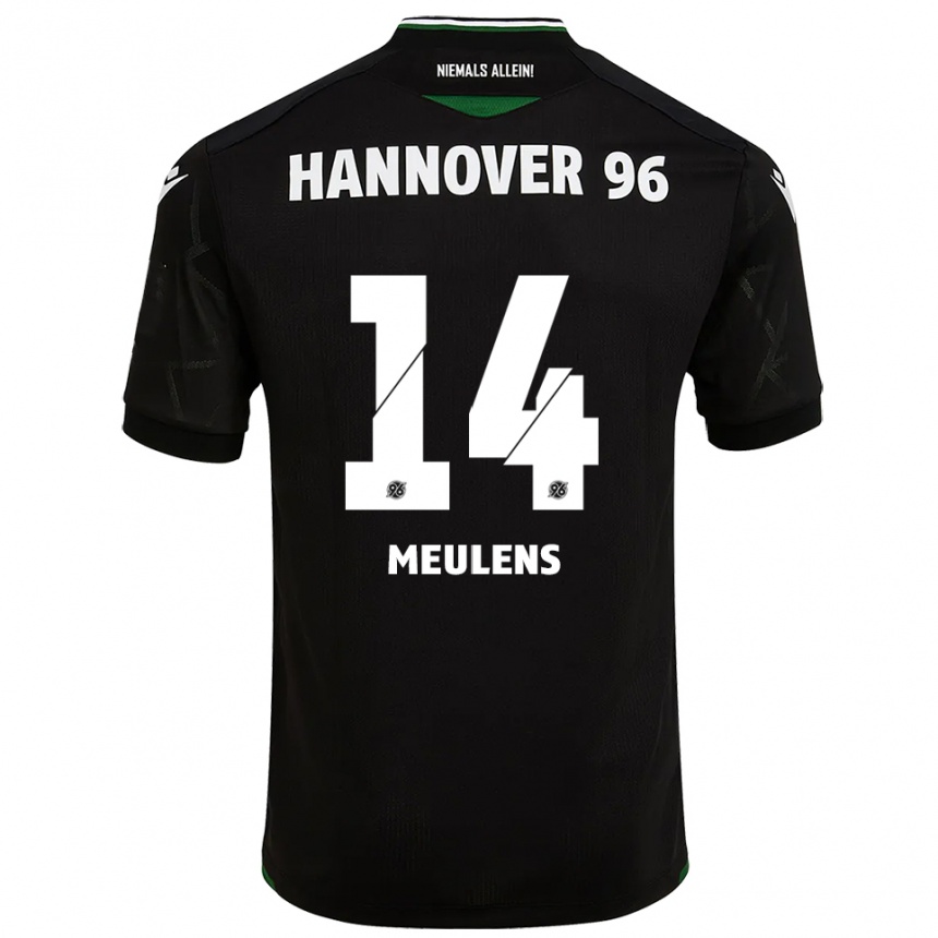 נשים כדורגל Giordinelo Meulens #14 שחור ירוק הרחק ג'רזי 2025/26