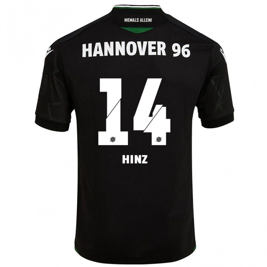 נשים כדורגל Pia Hinz #14 שחור ירוק הרחק ג'רזי 2025/26