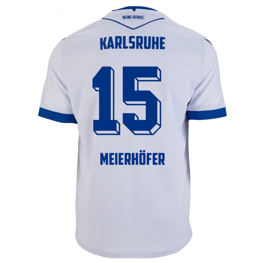 נשים כדורגל Luis Meierhöfer #15 לבן כחול הרחק ג'רזי 2025/26