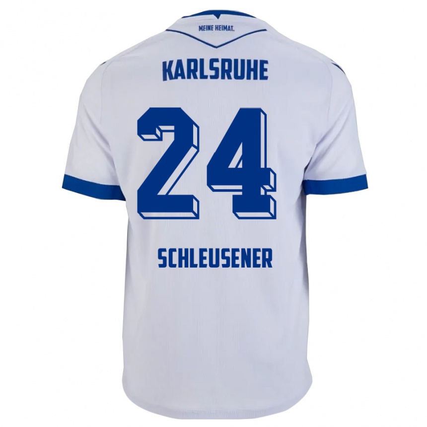 נשים כדורגל פביאן שלוזנר #24 לבן כחול הרחק ג'רזי 2025/26