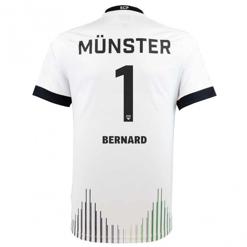 נשים כדורגל Jan Bernard #1 לבן שחור הרחק ג'רזי 2025/26