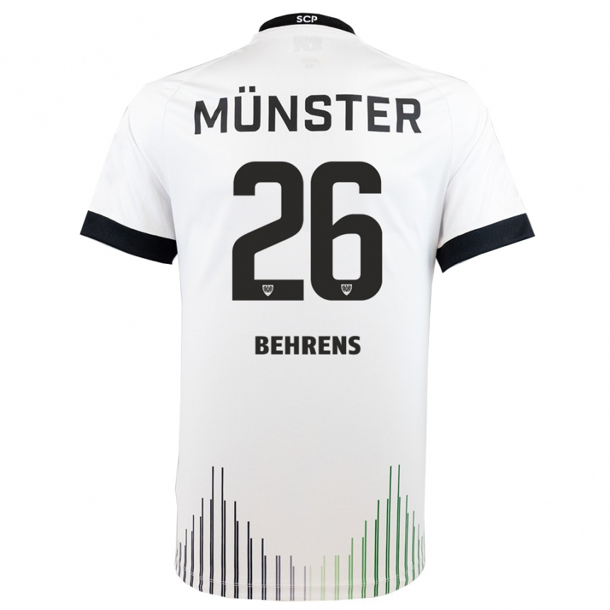 נשים כדורגל מורטן ברנס #26 לבן שחור הרחק ג'רזי 2025/26