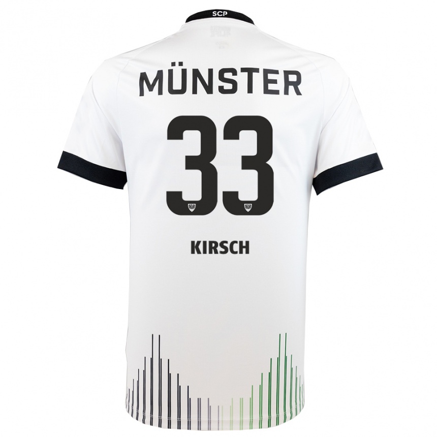 נשים כדורגל מריאן קירש #33 לבן שחור הרחק ג'רזי 2025/26