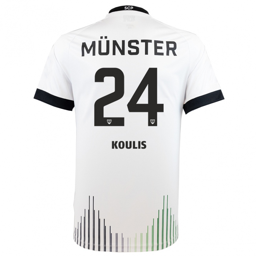 נשים כדורגל Niko Koulis #24 לבן שחור הרחק ג'רזי 2025/26