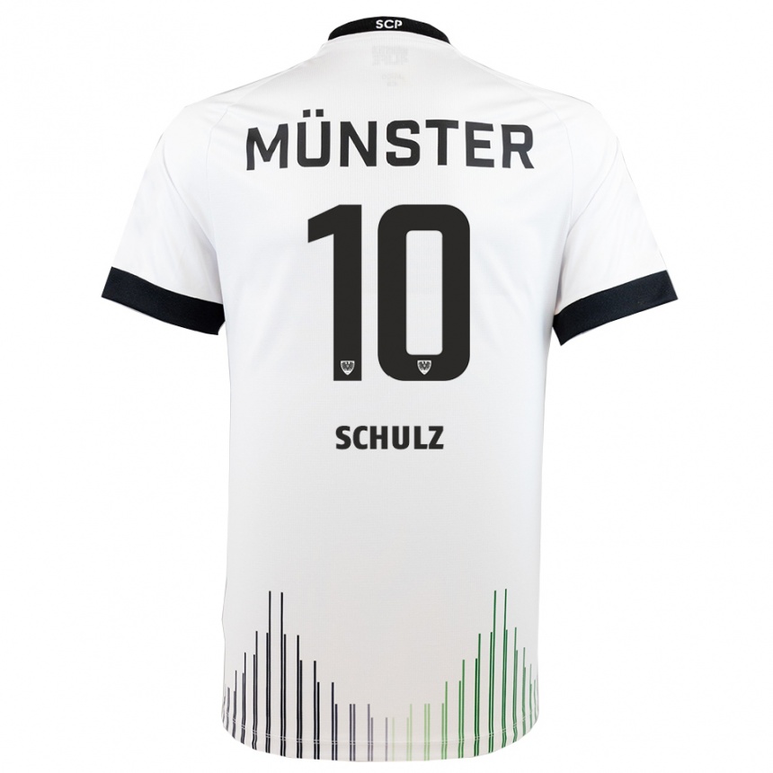 נשים כדורגל מרווין שולץ #10 לבן שחור הרחק ג'רזי 2025/26