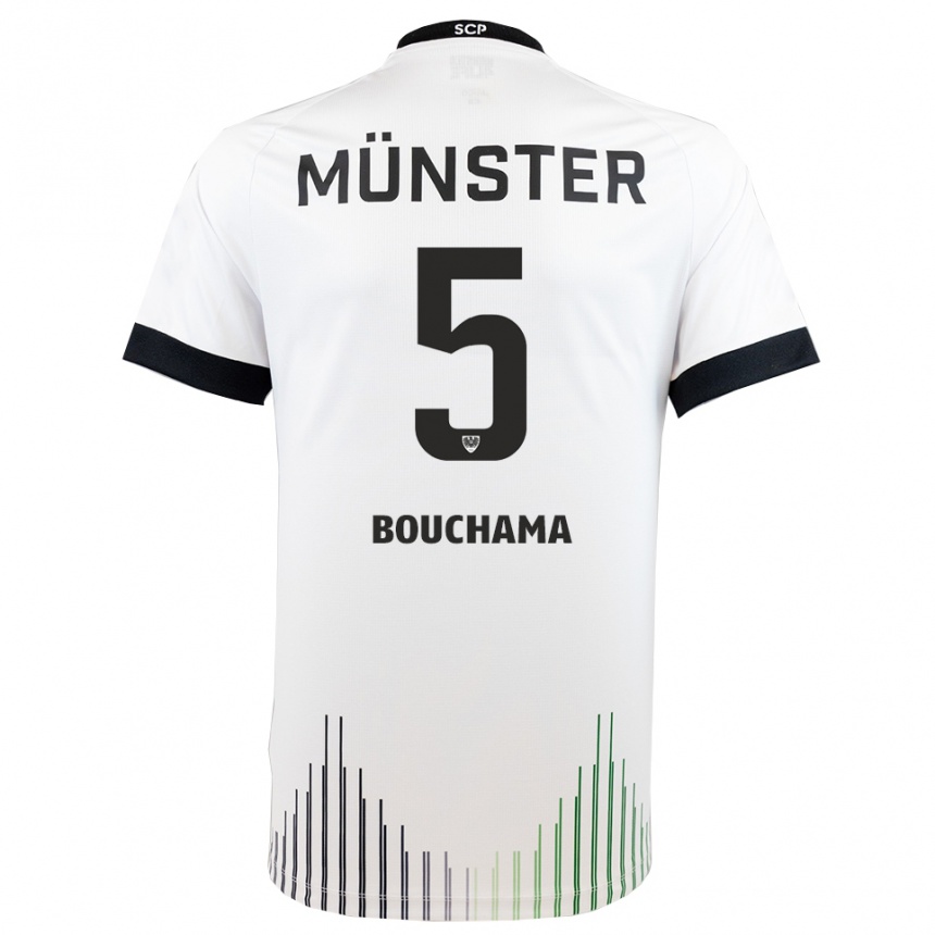 נשים כדורגל יאסין בוכאמה #5 לבן שחור הרחק ג'רזי 2025/26