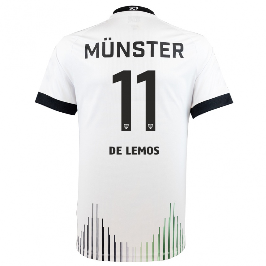 נשים כדורגל עמנואל די למוס #11 לבן שחור הרחק ג'רזי 2025/26