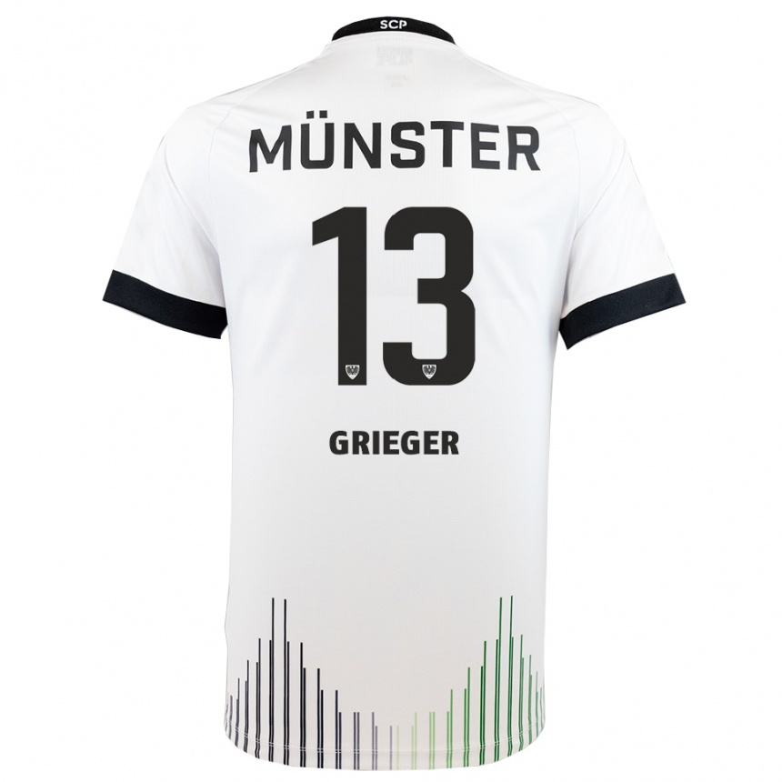 נשים כדורגל דומיניק גריגר #13 לבן שחור הרחק ג'רזי 2025/26