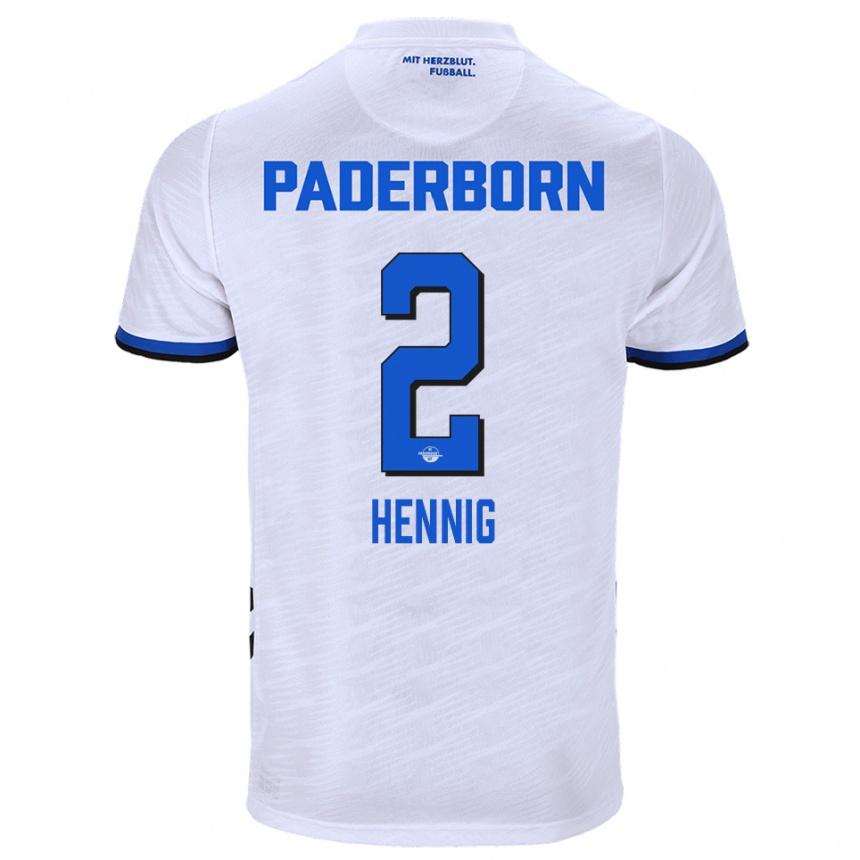 נשים כדורגל לני הניג #2 לבן כחול הרחק ג'רזי 2025/26